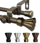 Pasha 5/8" Double Curtain Rod Antique Gold