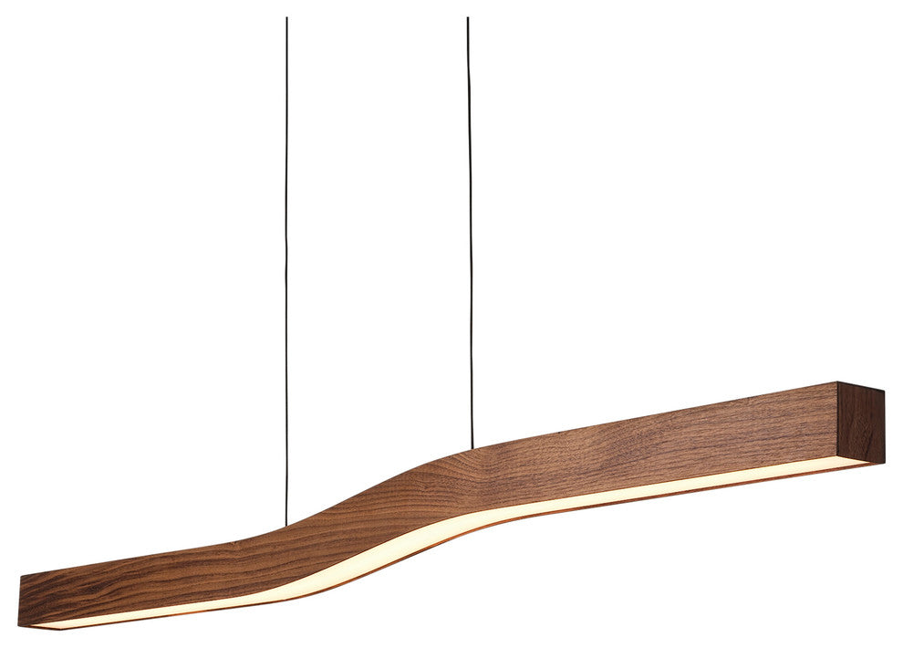 Camur LED Linear Pendant, Dark Stained Walnut, 3500k