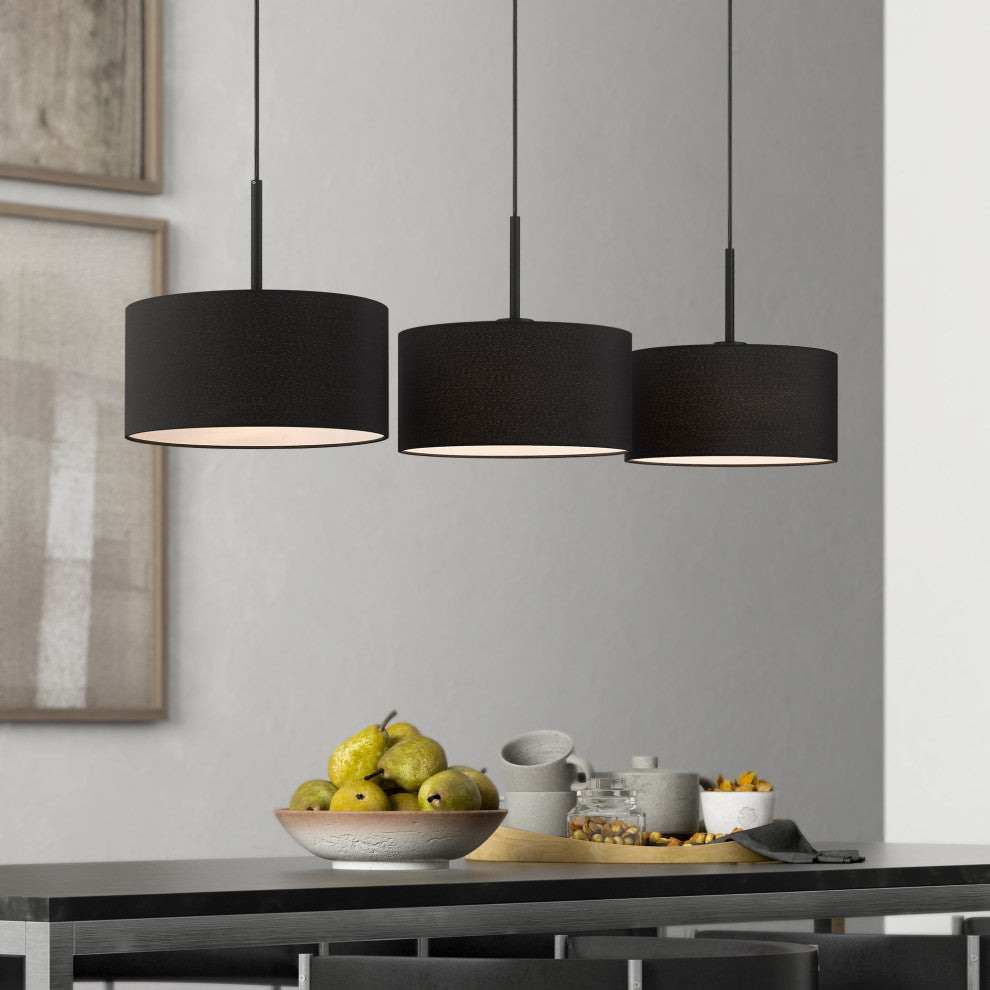 Bainbridge 3-Light Black Large Linear Chandelier