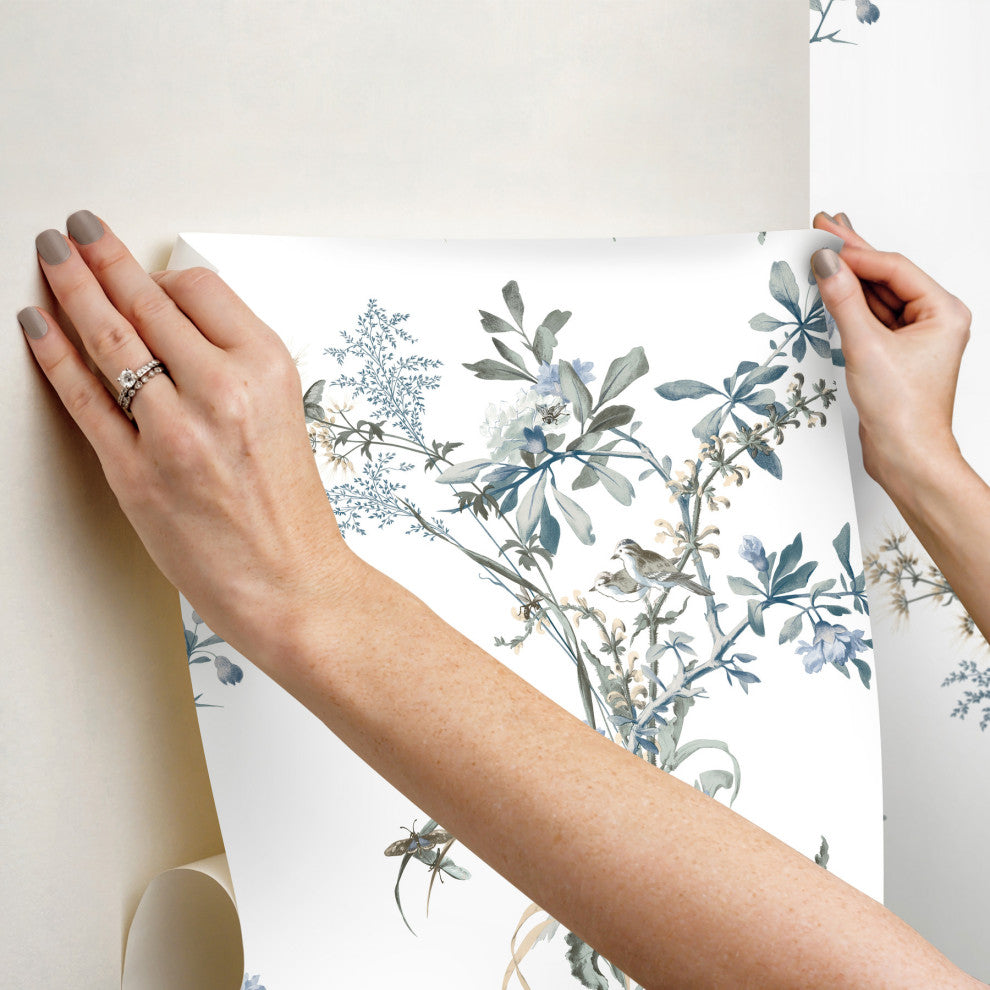 Wild Flowers Jade Peel and Stick Wallpaper