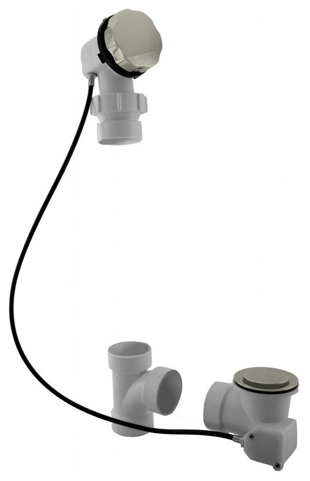 Sch. 40 PVC 35" Cable Drive Bath Waste, Ball Joint Head, Satin Nickel