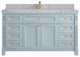 Paris 60" Single Sink Bathroom Vanity, Blue Heather 2" Venatino Quartz