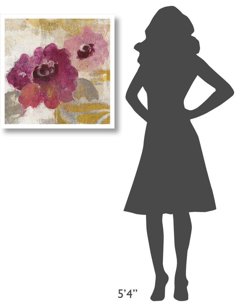 "Elegant Fresco Floral Gold Flower II" Paper Print by Silvia Vassileva, 26"x26"