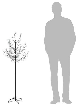 vidaXL Christmas Tree Artificial Tree with Cherry Blossom LEDs Colorful Light