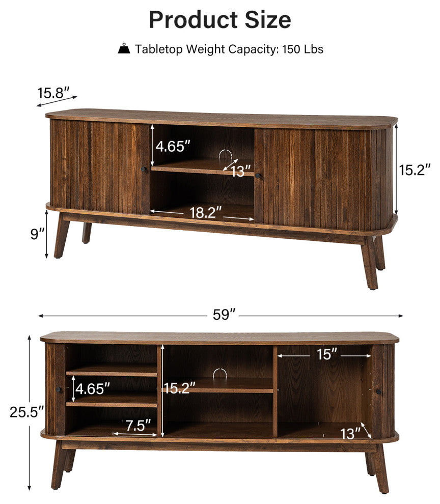 TV Stand for TVs up to 65", Walnut