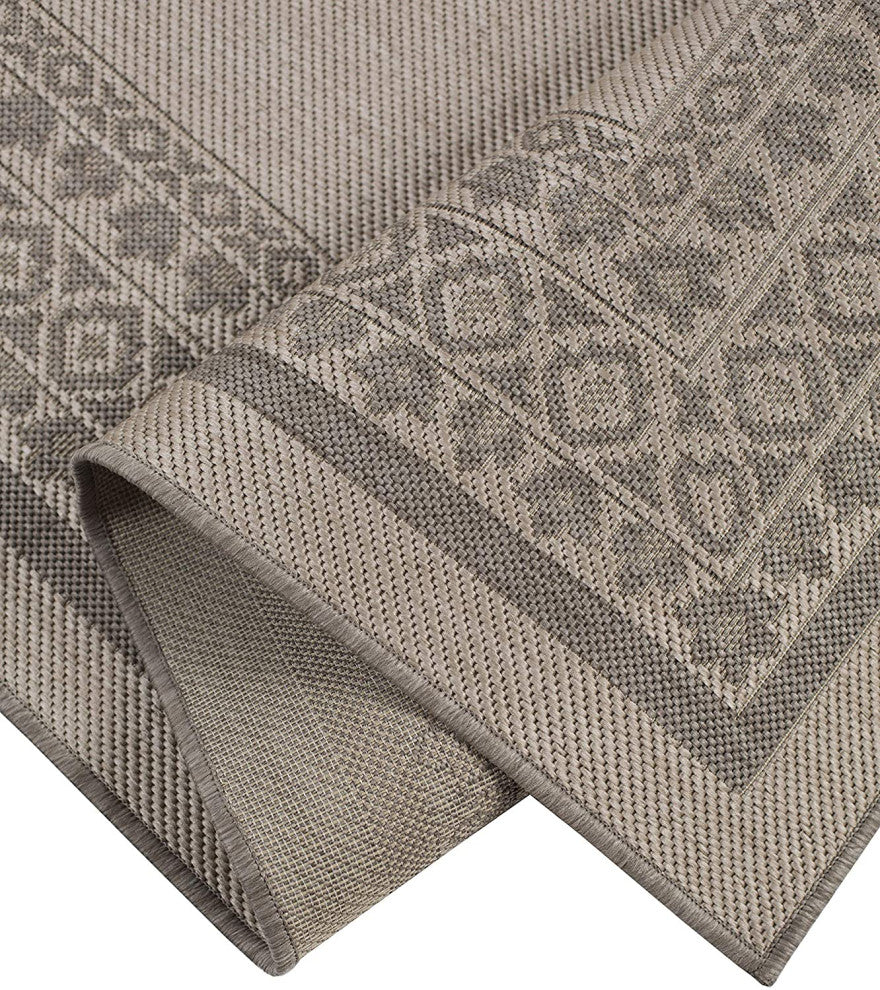 Outdoor Collection Oriental Accent Water Proof Rug, Dove, 7'10"x10'