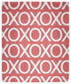 60 x 80 in Hugs and Kisses Valentine's Throw Blanket, Coral