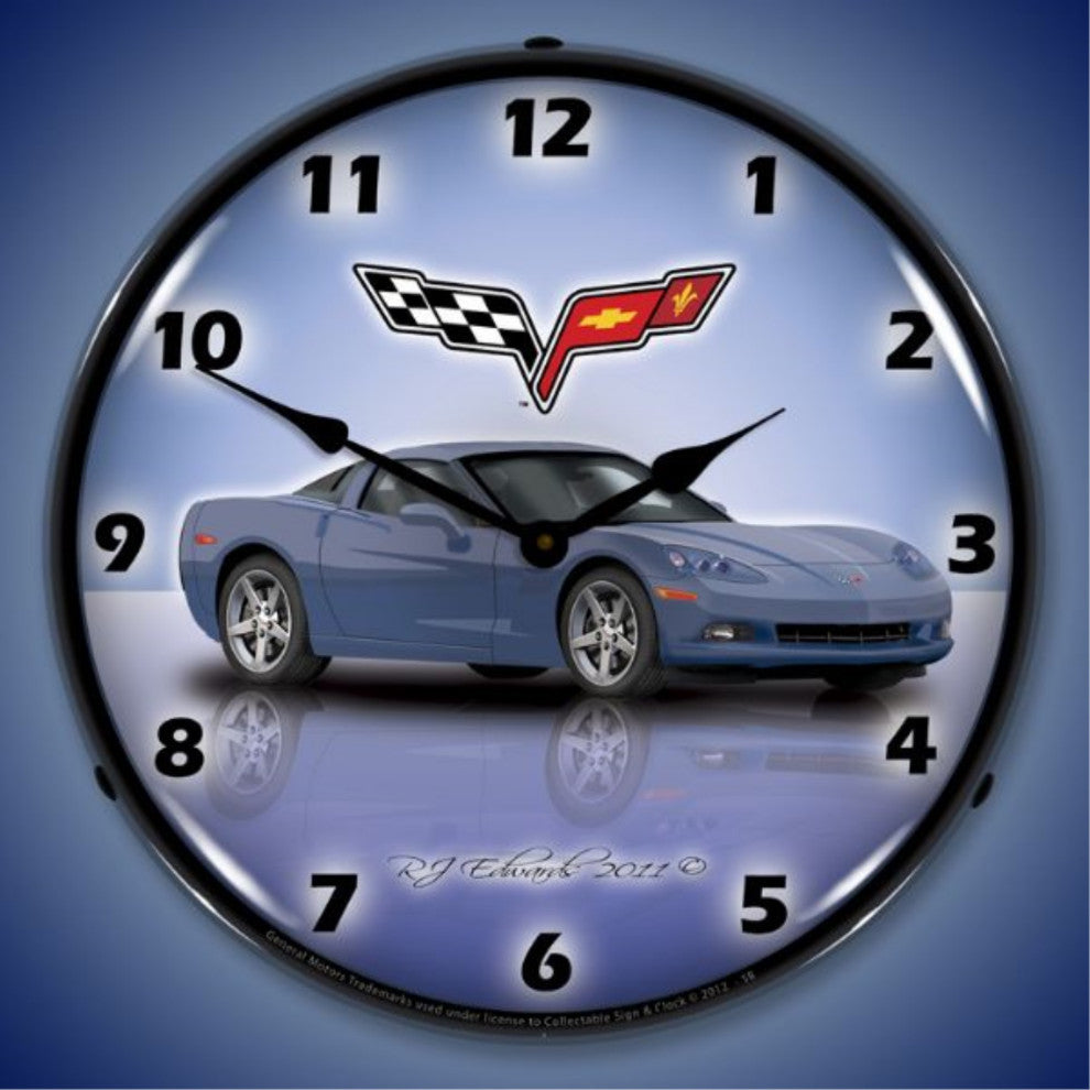 GMRE1112349 C6 Corvette Supersonic Blue Clock