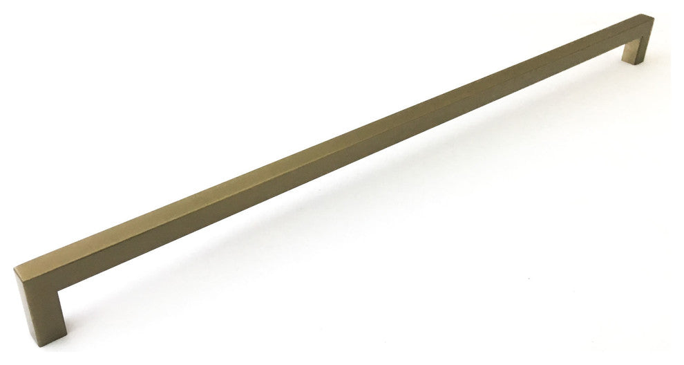 Square Bar Pull Cabinet Handle Gold Champagne Stainless 12 mm., 18"
