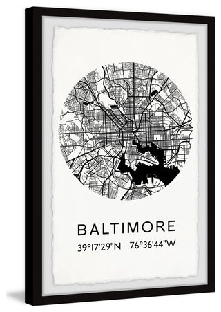 "Baltimore Map" Framed Painting Print, 8x12