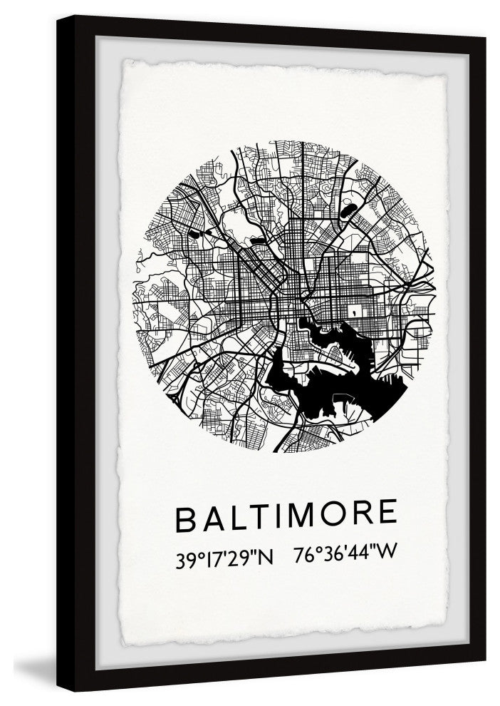 "Baltimore Map" Framed Painting Print, 8x12