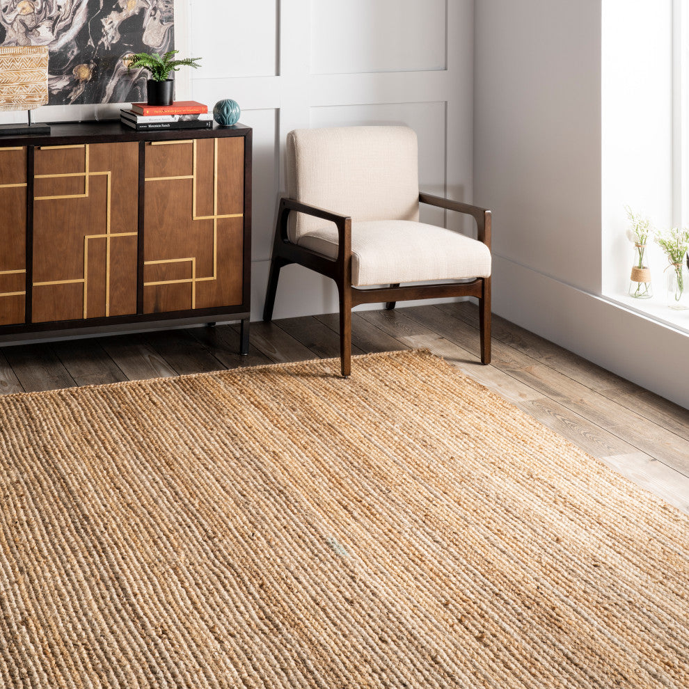 Nuloom Rigo Hand Woven Farmhouse Jute Area Rug