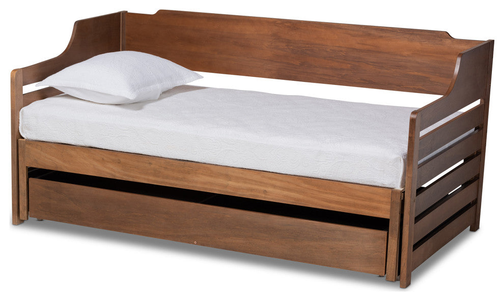 Norwood Modern Farmhouse Expandable Daybed, Walnut Effect