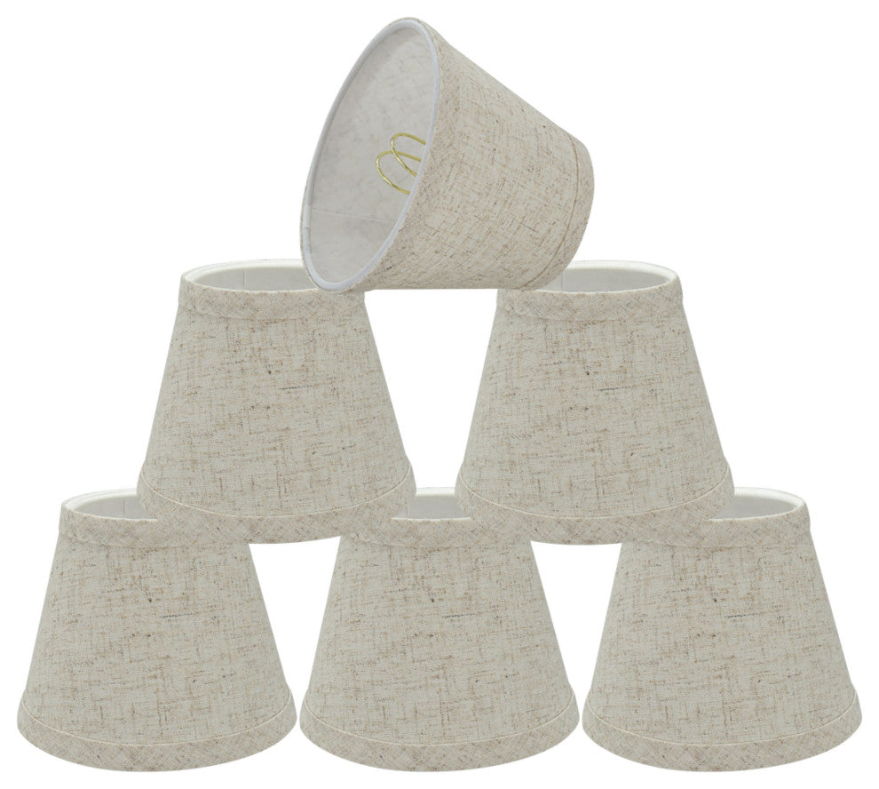 Aspen Creative 32063-6 Hardback Empire Clip-On Lamp Shade Beige 3" x 5" x 4"