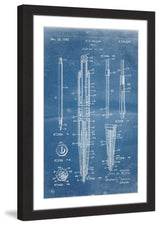 "Pencil 1955 Blueprint" Framed Painting Print