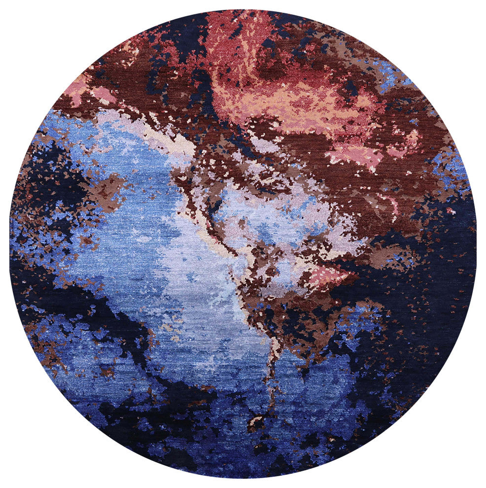 Ahgly Company Indoor Round Mid-Century Modern Area Rugs, 4' Round