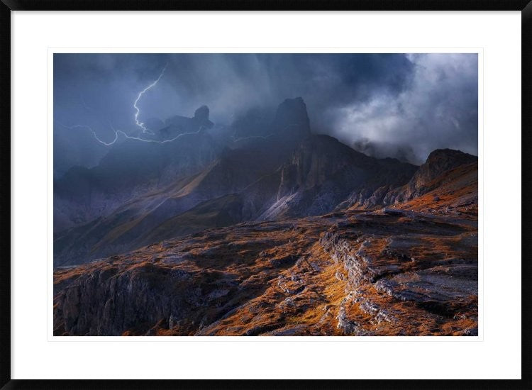 "Bergwetter" Framed Digital Print by Franz Schumacher, 38"x28"