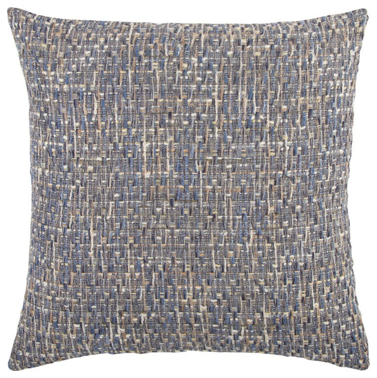 Blue Gray Metallic Nubby Textured Throw Pillow