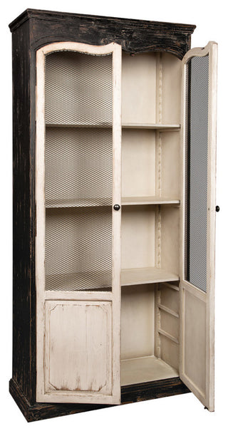 Shows the cabinet with doors open, revealing interior shelves; white background but not a pure full-front view, categorized as a close-up/interior feature image (alternate_white_close).