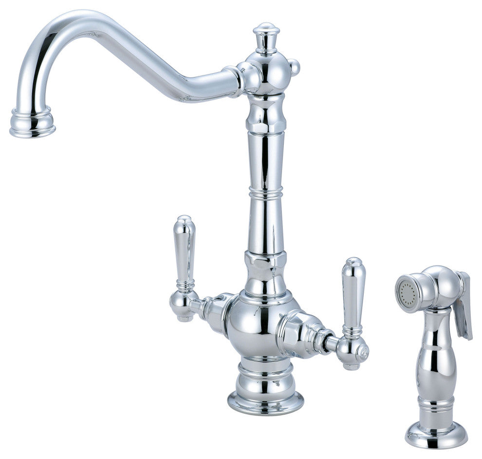 Americana Two Handle Kitchen Faucet, Polished Chrome