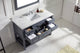 Caroline Estate 48" Single Bathroom Vanity Set Gray, Marble Top