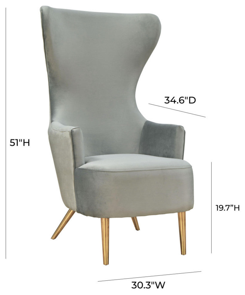 Julia Grey Wingback Chair - Grey