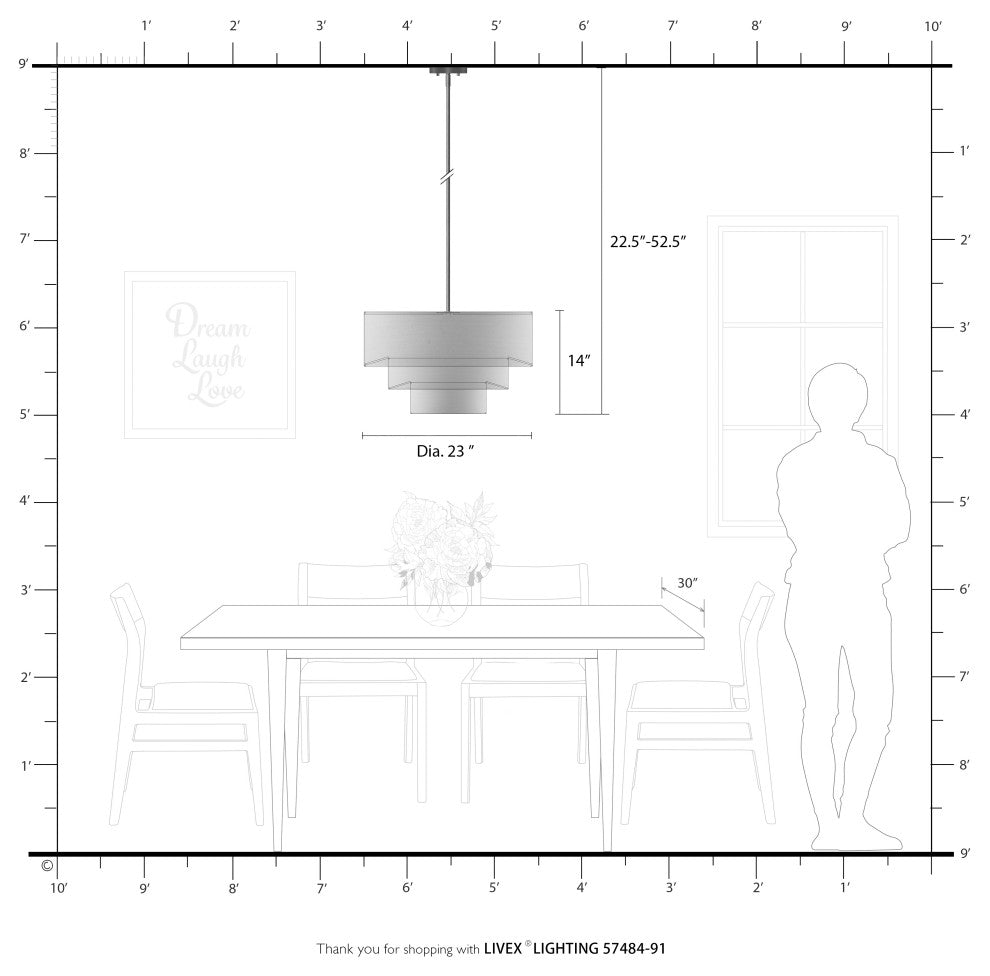 Livex Lighting Gladstone 4-Light Brushed Nickel Pendant Chandelier