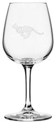 Bengal, Running Cat Themed Etched All Purpose 12.75oz. Libbey Wine Glass