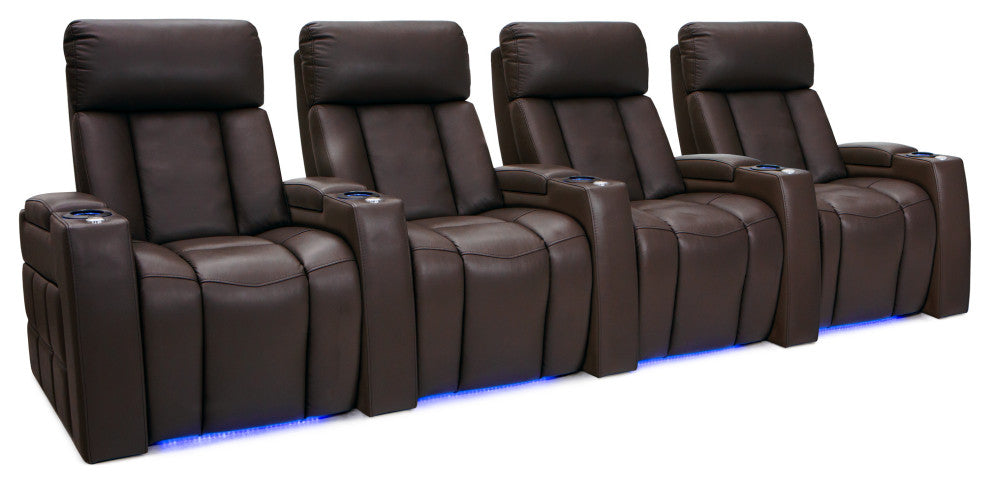 Seatcraft Summit Home Theater Seating, Brown, Row of 4