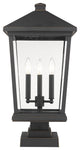 Z-Lite 3 Light Outdoor Pier Mounted Fixture Oil Rubbed Bronze 568PHXLS-SQPM-ORB