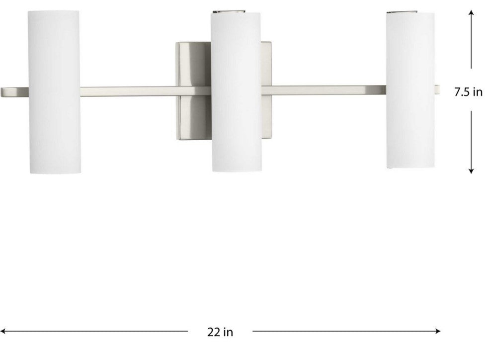 Colonnade LED 3-Light Bath/Vanity Light, Brushed Nickel