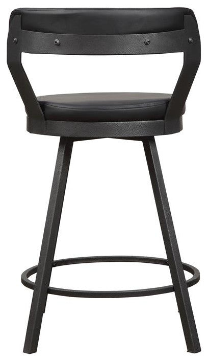 Lexicon Appert Metal Swivel Counter Height Stool in Silver/Black (Set of 2)