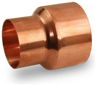 1"x3/8" Nominal Pipe Diameter Reducing Copper Coupling, Sweat Sockets