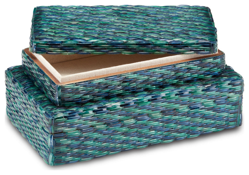 Glimmer Box, 2-Piece Set, Blue and Green
