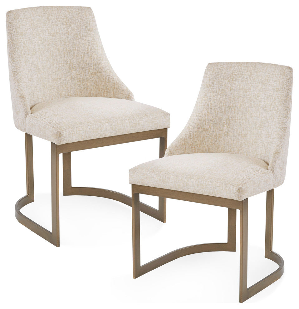 Madison Park Dining Chairs Transitional Modern Side Chairs, Set of 2, Cream, Dining Chair