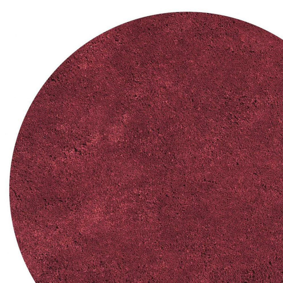 HomeRoots 8' Red Hand Woven Round Indoor Shag Area Rug