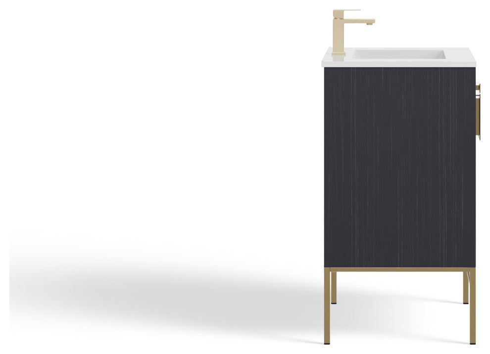 The Lancado Bathroom Vanity, Dawn Gray, 24", Single Sink, Freestanding