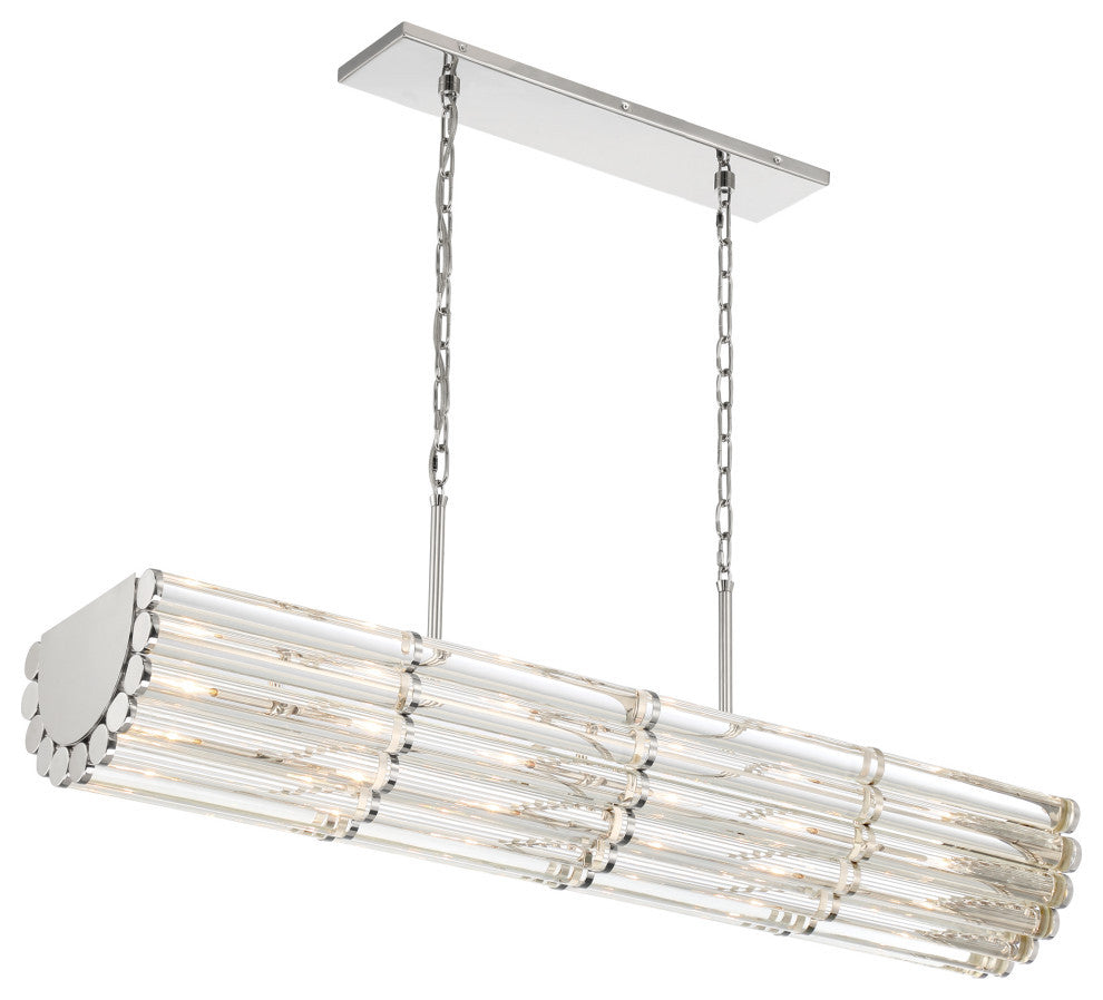 Elliot Six Light Chandelier in Polished Nickel