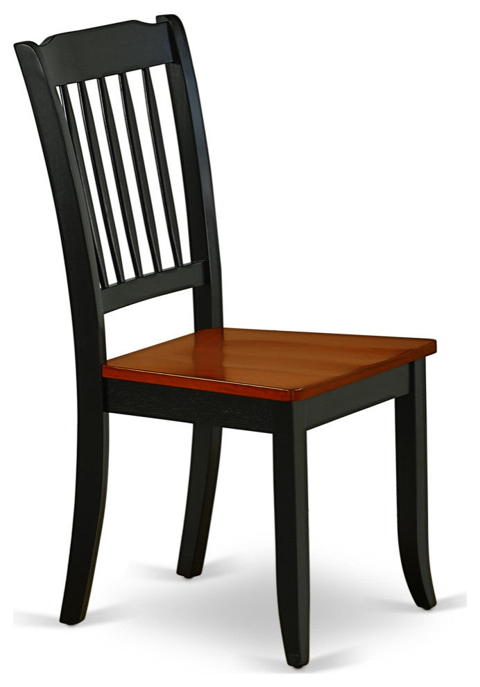 Hlda3-Bch-W 3Pc Round 42"Table And 2 Vertical Slatted Chairs