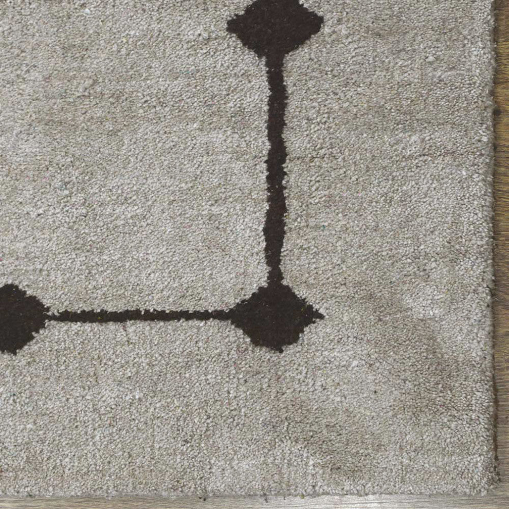 HAND KNOTTED LOOM SILK ECO-FRIENDLY AREA RUG -5'x8',Rectangle,Beige,Contemporary