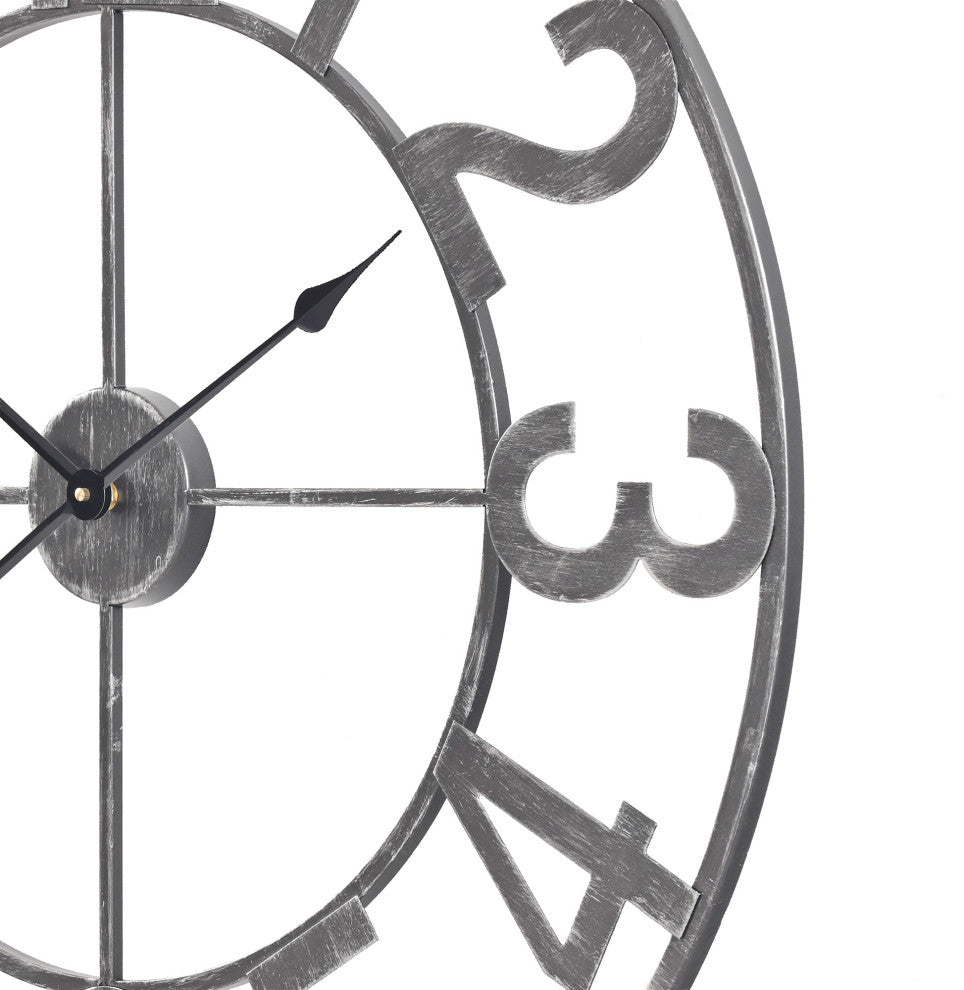 Utopia Alley Manhattan Industrial Wall Clock - Large Wall Clock, 32"