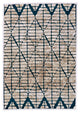 Weave & Wander Qazi Textured Lustrous Rug, Diamonds, Teal/White, 7'6"x10'6"