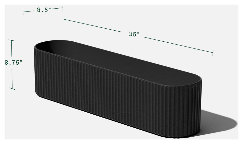 Veradek Demi Series Window Box 36" Planter, Black, 36 Inch, 2 Pack