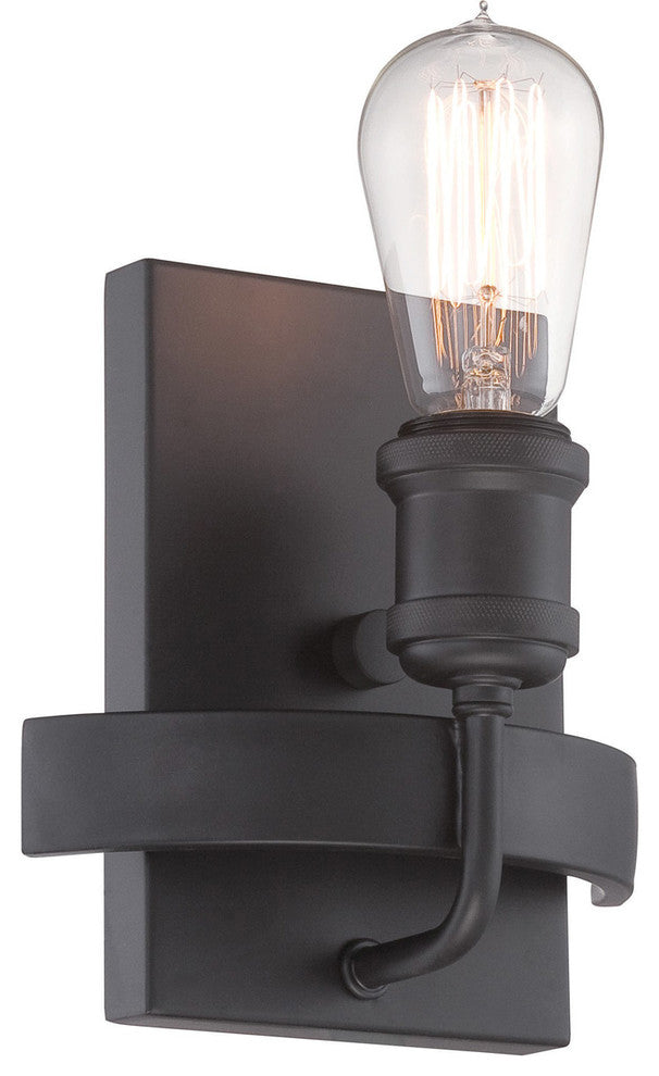 Nuvo 1-Light Incandescent Paxton Vanity and Wall Light Fixture, Aged Bronze