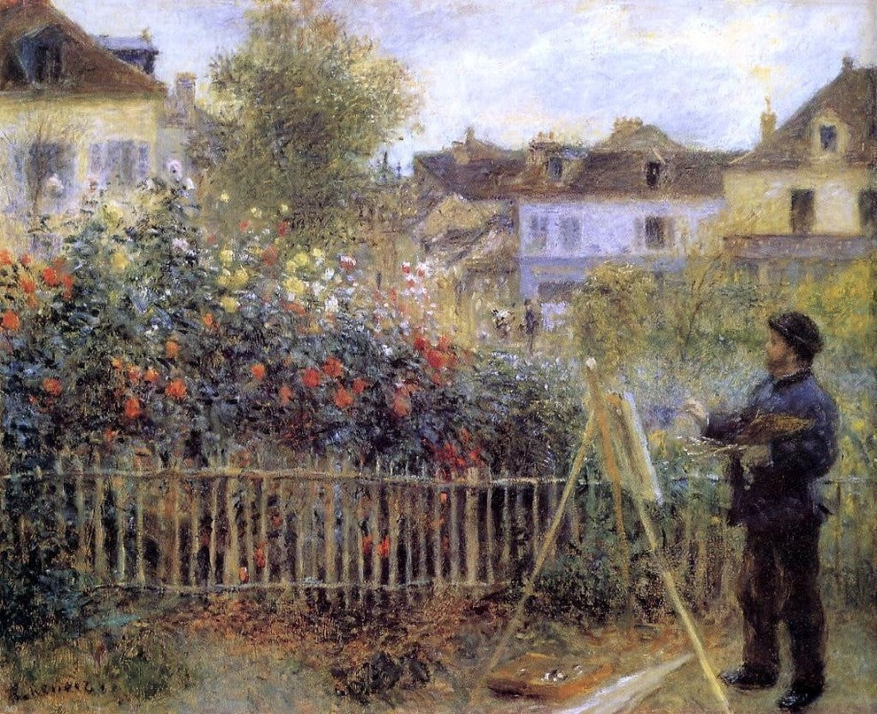 Pierre Auguste Renoir Claude Monet Painting in His Garden Wall Decal
