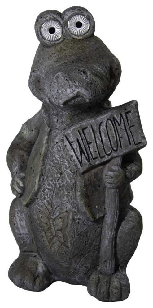 19" Welcoming Crocodile Indoor Outdoor Statue