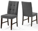 Promulgate Biscuit Tufted Upholstered Fabric Dining Chair Set of 2 Gray