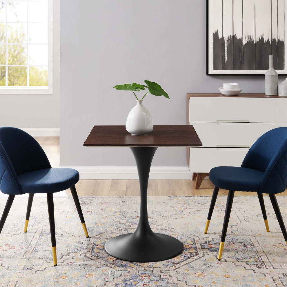 Dining Table, Square, Wood, Black Dark Brown, Modern, Cafe Bistro Restaurant