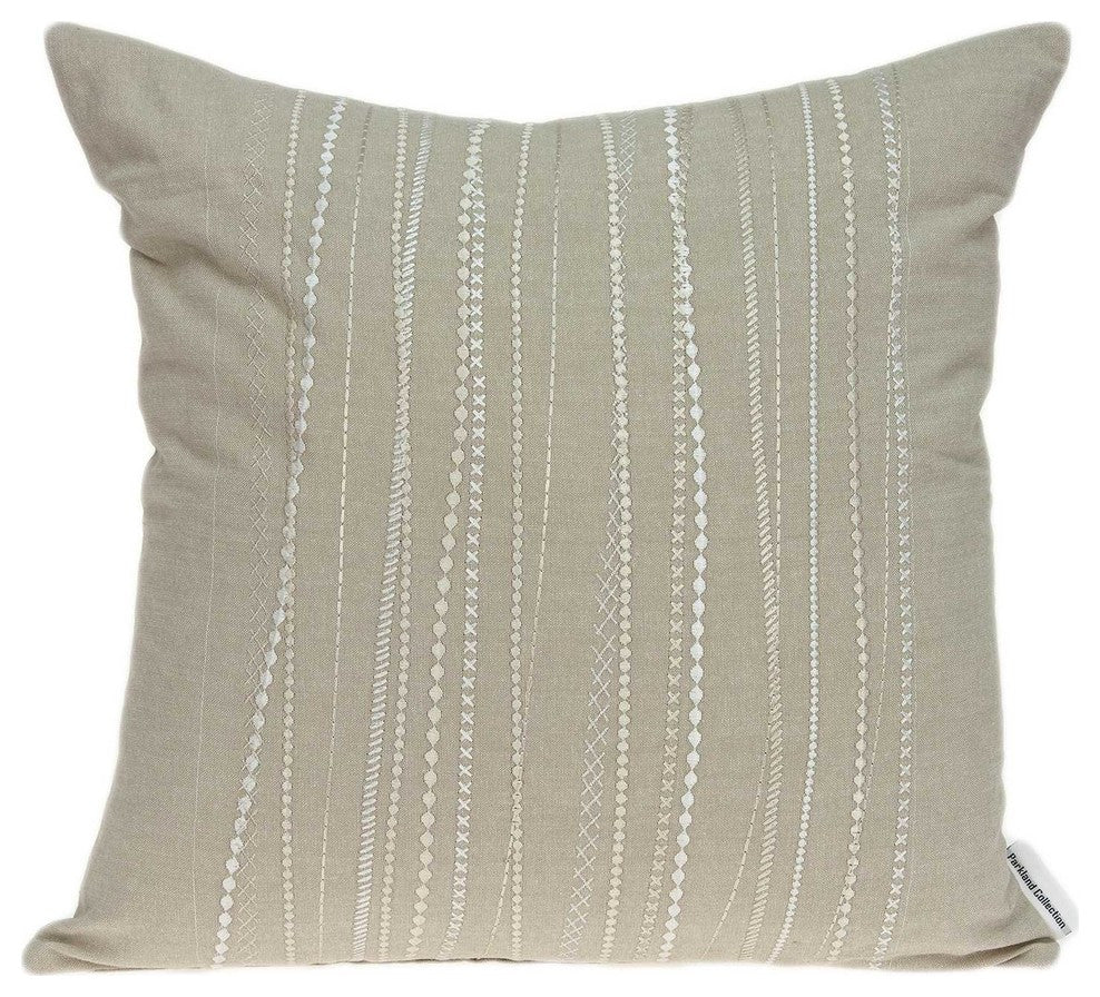 20" X 7" X 20"  Charming Transitional Beige Pillow Cover With Poly Insert