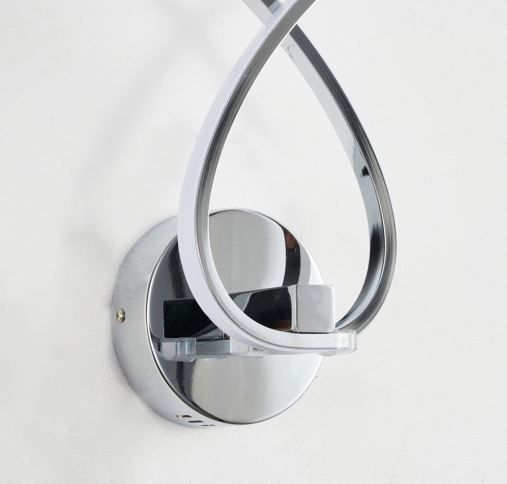 Gold Aluminum Frame LED Strip Wall Sconce, Chrome
